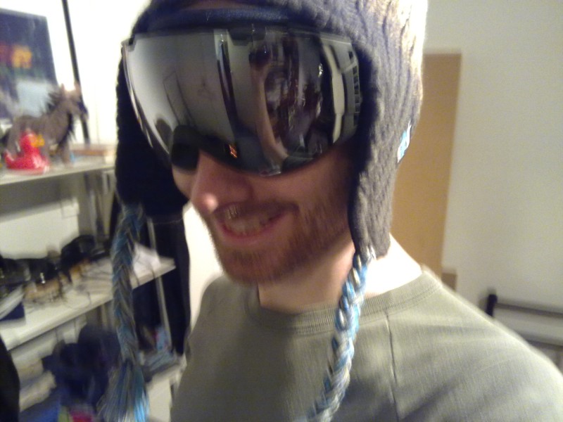 New beanie and Smith I/O goggles.